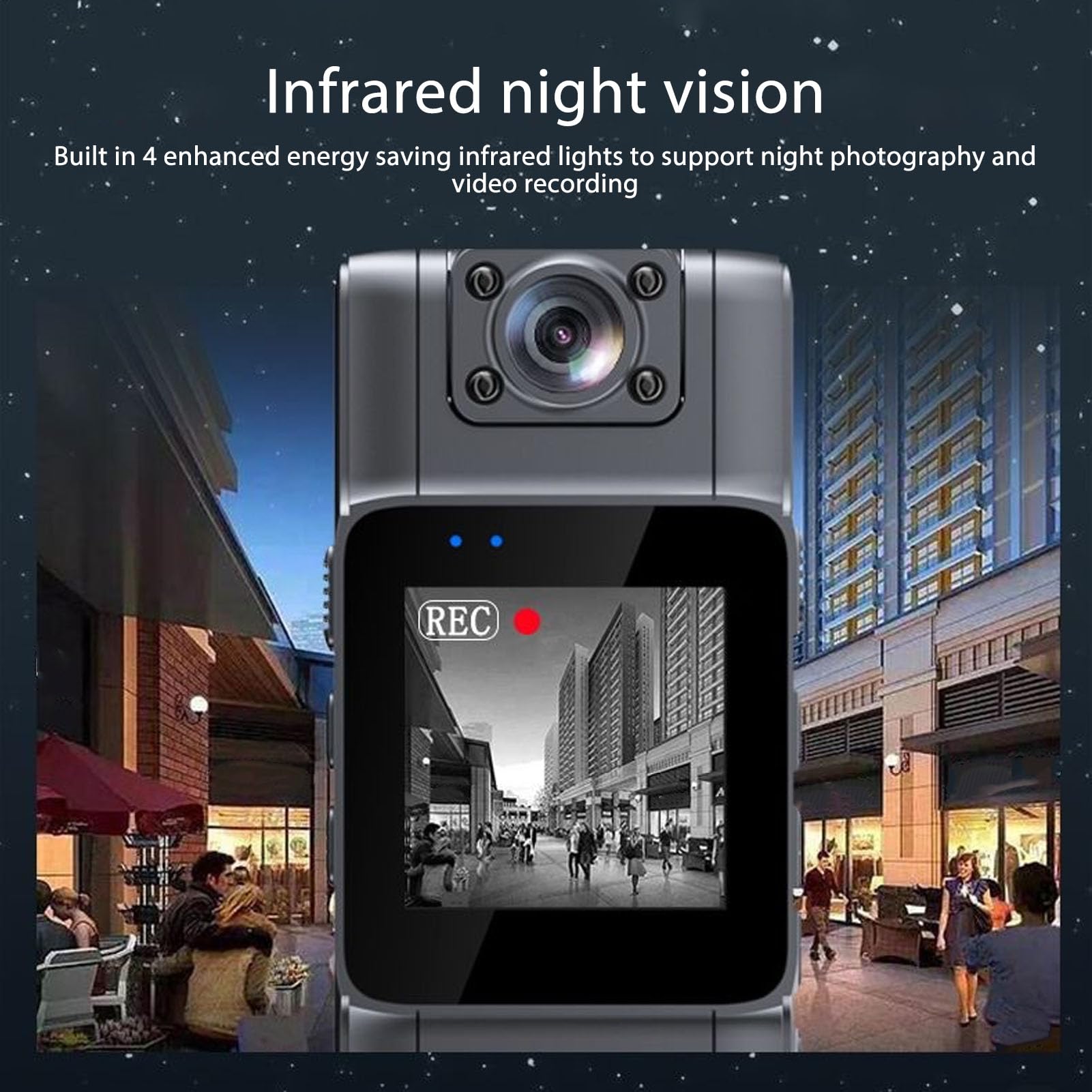 MUNEFE Body Worn Camera - Portable Wearable Mini HD Video Recorder for Cycling, Home Security, Police, Law Enforcement & Outdoor Activities