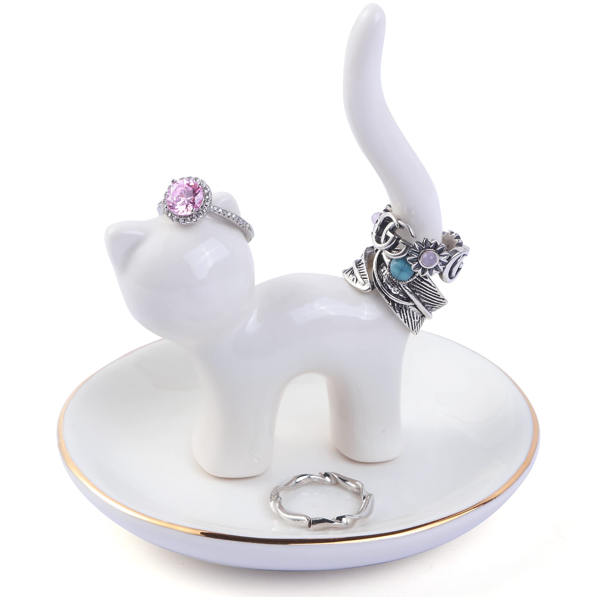 Titanape Cat Ring Holder Dish - Funny Cat-Themed Gift for Women, Birthday, Engagement, Christmas - Cute Home Decor & Jewelry Organizer | Perfect for Bathroom, Bedroom, or Office Desk Accessory