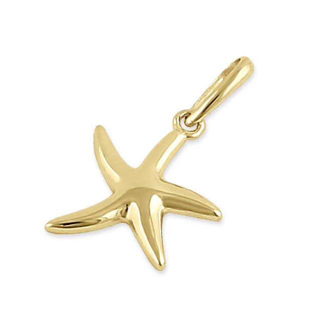 14K Solid Yellow Gold Starfish Pendant Necklace - Perfect for Beach Vacations, Summer Outfits & Gift Giving