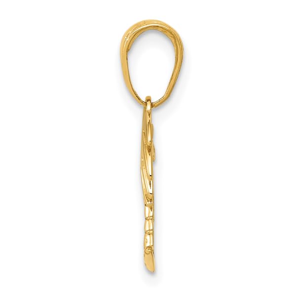 14K Solid Yellow Gold Charleston Palm Tree & Crescent Moon Necklace - Tropical Summer Beach Pendant Jewelry for Women | Perfect for Vacation, Beach Parties & Boho Fashion