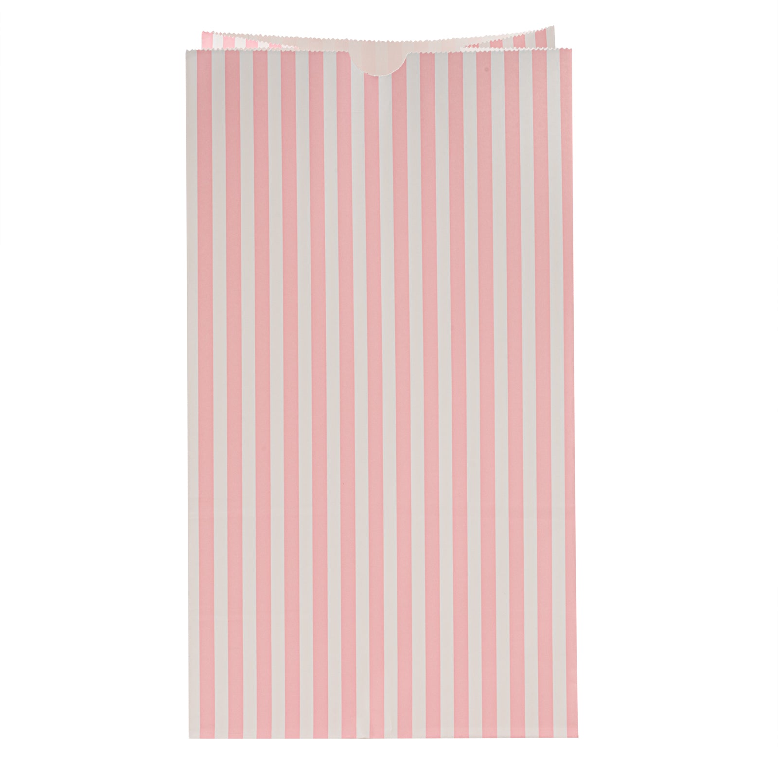 Pink and White Striped Paper Bags - 12 lb, 7 x 4.25 x 12.5 Inches - 100 Count Box - Perfect for Party Favors, Gift Packaging, and Retail Shopping Bags