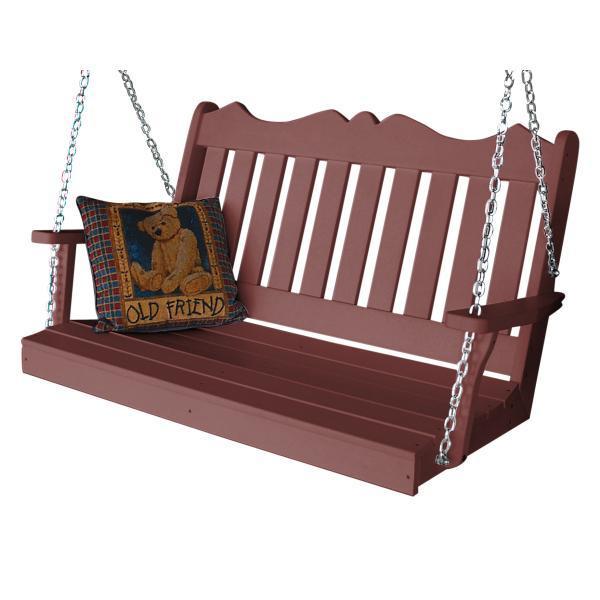 A & L Furniture Poly Royal English Swing - Outdoor Patio Swing Chair for Garden, Porch, and Backyard Relaxation