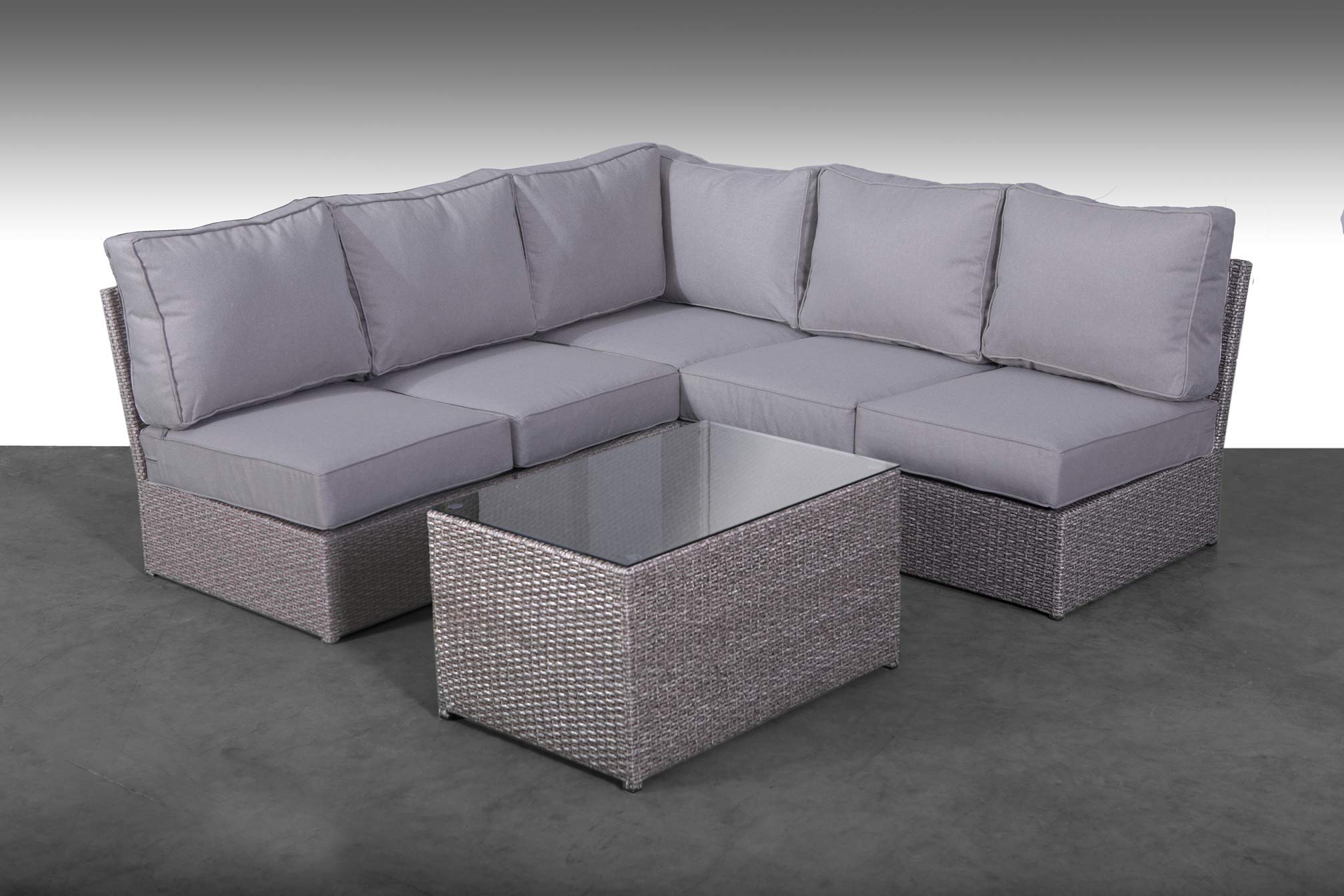 **Weather-Resistant Wicker Patio Sofa Set with Cushions – 6-Piece Outdoor Sectional Set & Coffee Table (No Assembly Required) – Perfect for Backyard, Poolside & Garden Relaxation [CM-1090]**