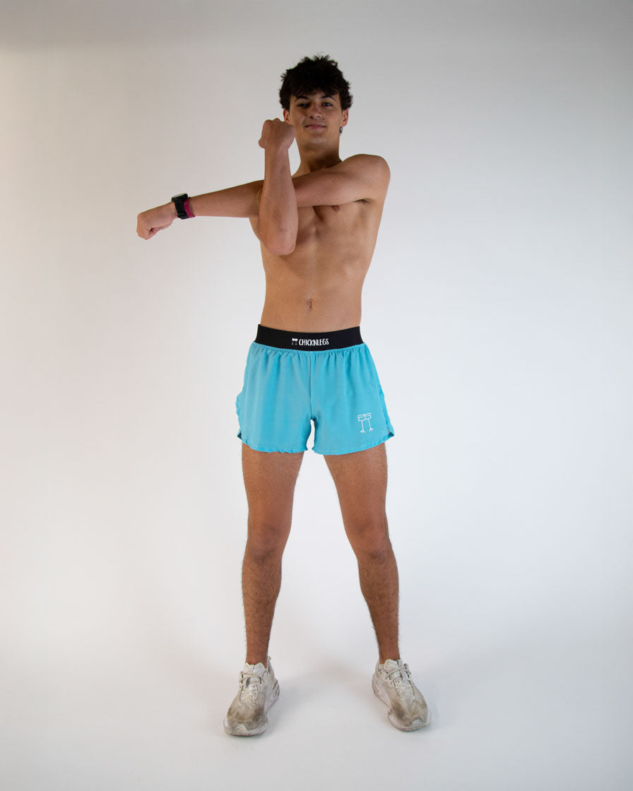 Men's Athletic 4-Inch Split Running Shorts - Lightweight & Breathable Sky Blue Workout Shorts for Gym, Jogging & Outdoor Sports