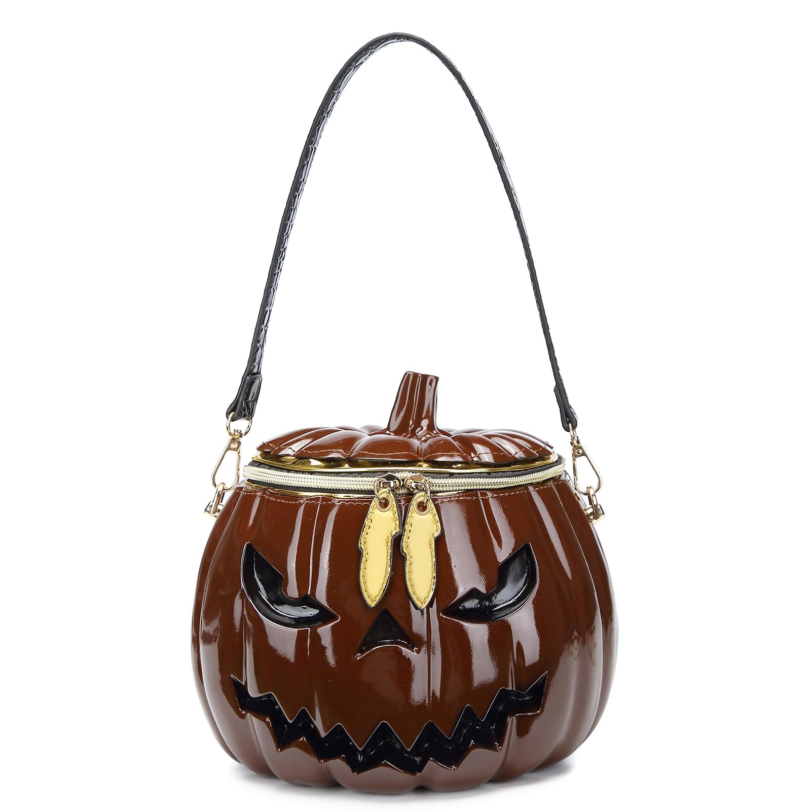 Funny Pumpkin Shape Crossbody Bag for Women - Halloween Novelty Shoulder Bag, Cute Messenger Purse for Shopping, Dating & Costume Parties