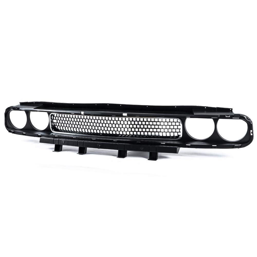 Dodge Challenger 2008-2014 Front Bumper Grille Black Chrome Trim - Car Upgrade & Replacement