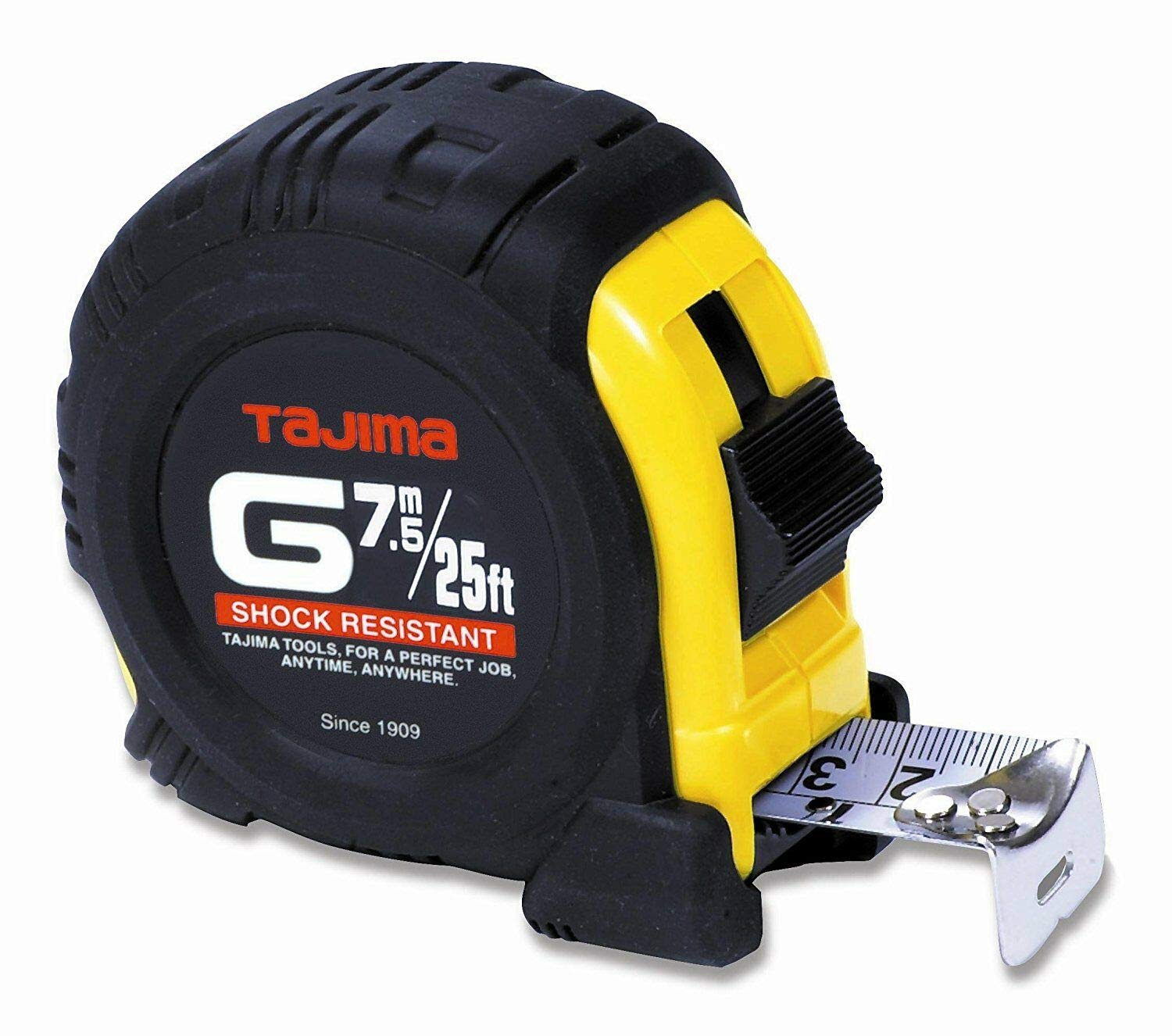 25-Feet and Metric Scale Tape Measure - G-25/7.5MBW | Dual Measurement for DIY, Construction & Crafting | Heavy Duty Retractable Ruler for Home Improvement and Professional Use