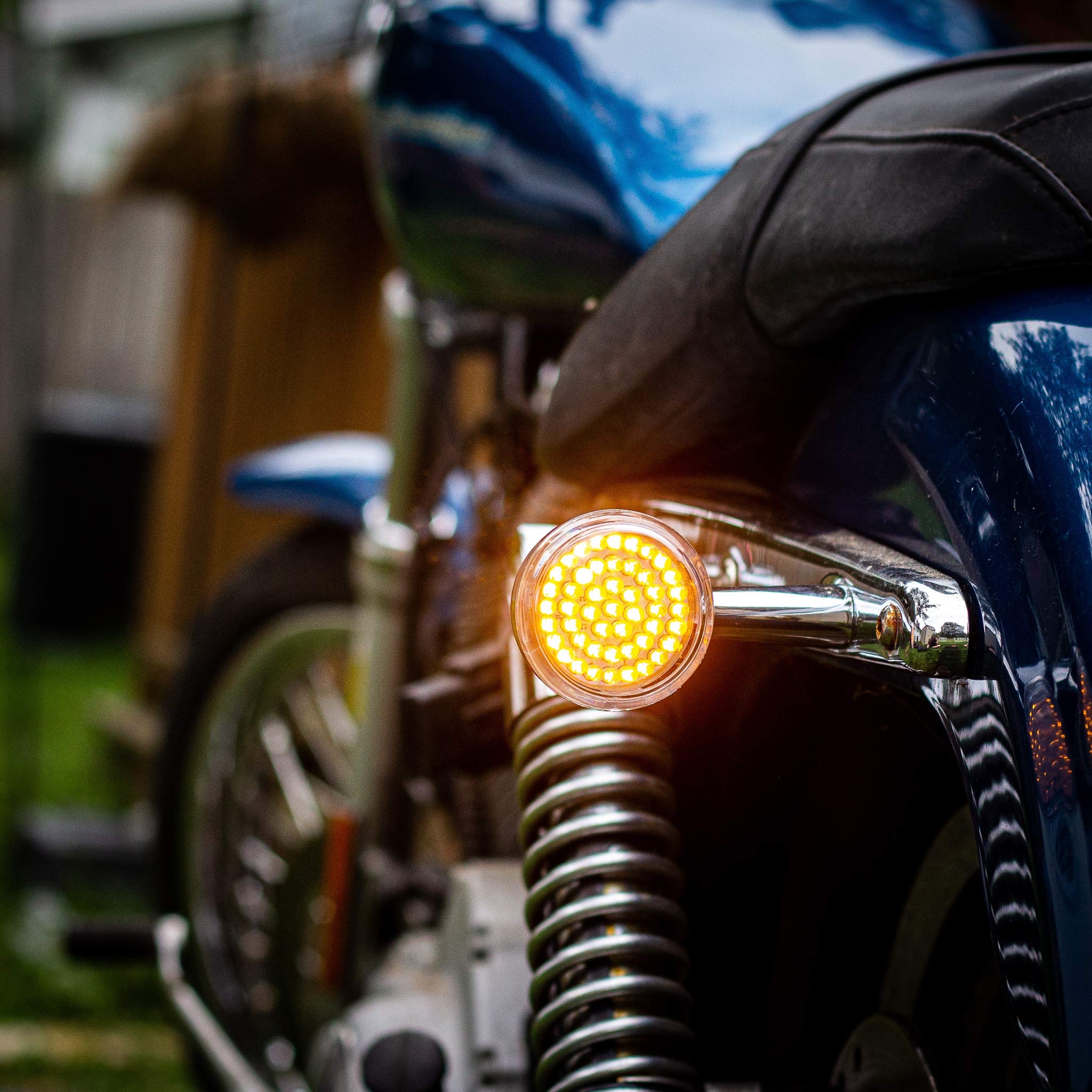 Eagle Lights 2 Inch LED Turn Signal Kit - 1157 Front & 1156 Amber Rear Bulbs with Clear Lenses - Perfect for Motorcycles, Cars, Trucks and Off-Road Vehicles