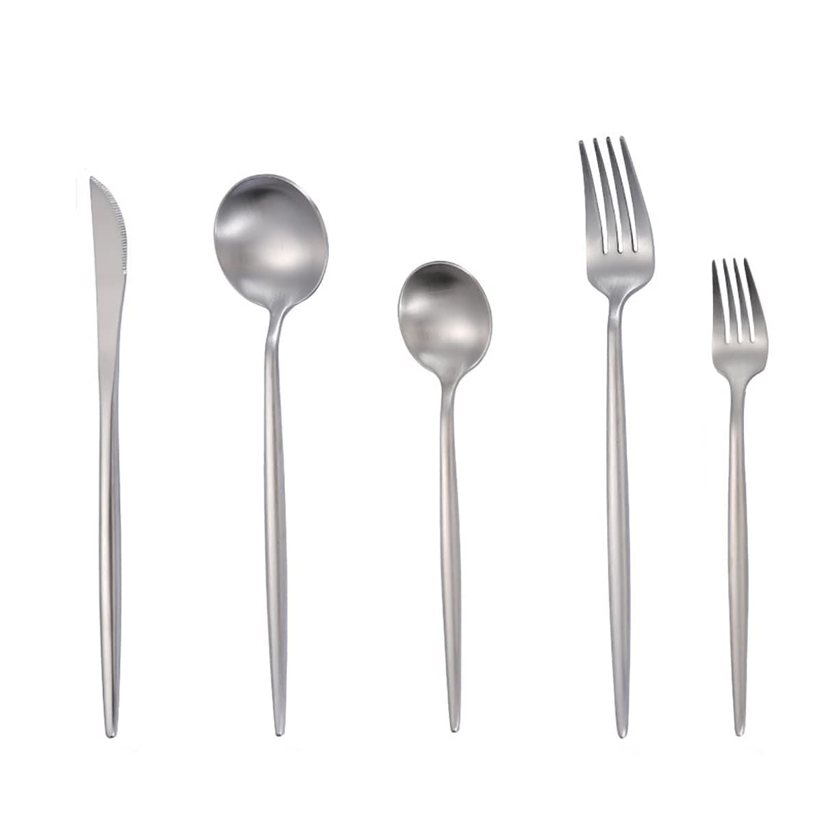 40-Piece Stainless Steel Silverware Set for 8 - Includes Steak Knives, Spoons & Forks - Elegant Polished Flatware Cutlery Set - Dishwasher Safe Kitchen & Dining Tableware - Perfect for Dinner Parties, Restaurants & Everyday Use