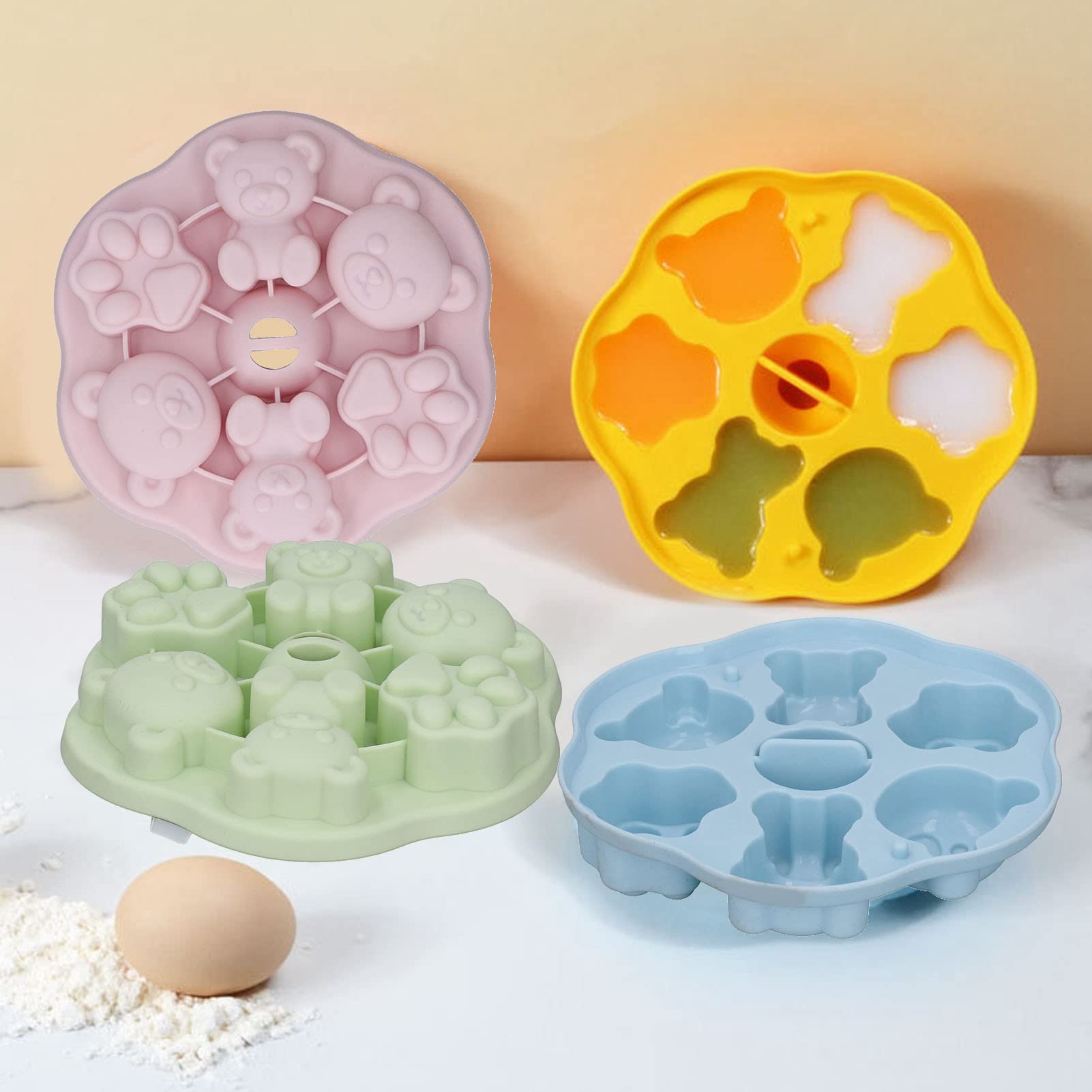 Mini Popsicle Maker with Cute Animal Shapes - Non-Stick Food Grade Chocolate & Candy Mold with Lid for Baking, Jello, Gummy, Cake, Pudding - Perfect for Kids' Parties, Summer Treats & DIY Desserts