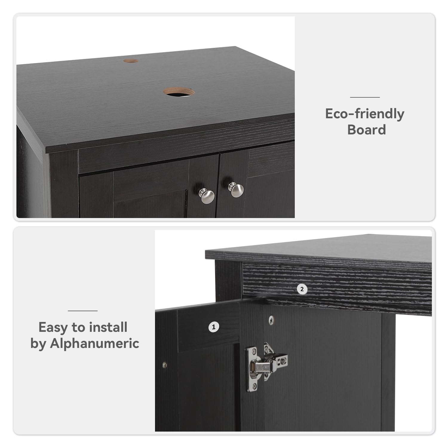 24 Inch Bathroom Vanity Set with Sink Cabinet, Silver Countertop & Glass Vessel Bowl - MDF Brown Finish & 1.5 GPM Faucet for Modern Bathroom Remodeling & Small Space Solutions