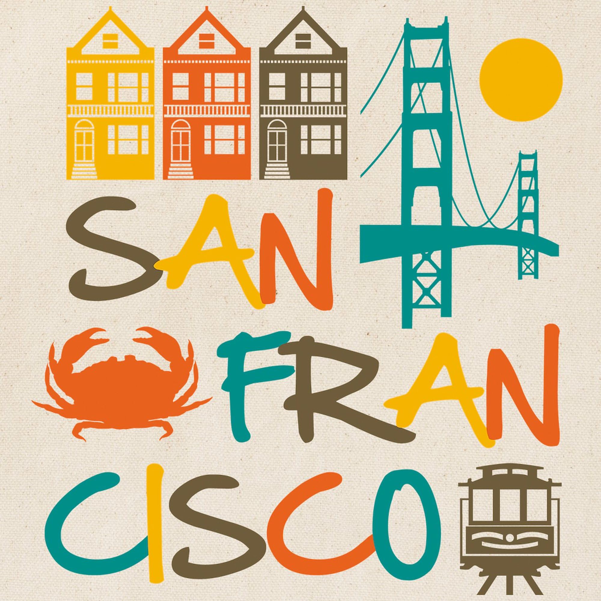 San Francisco Canvas Tote Bag - Eco-Friendly Reusable Shopping Bag with Stylish Design for Groceries, Beach Trips & Daily Use