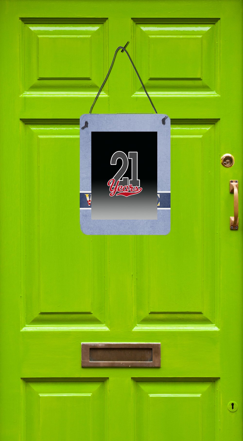 21 Years Anniversary Aluminum Metal Sign - 12x16 Wall or Door Hanging Decor for Kitchen, Bar, Bathroom & Front Door | Caroline's Treasures CJ1084DS1216 | Perfect for Home, Office & Gift Giving