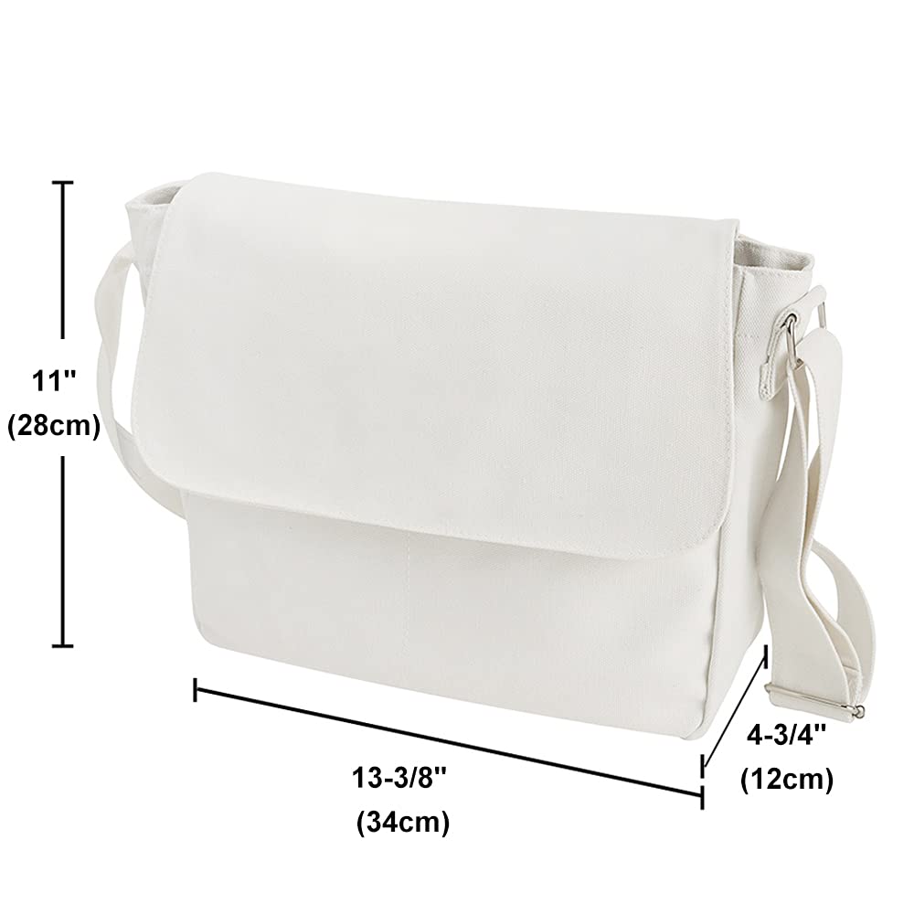 TopTie Classic Canvas Messenger Bag - Durable Unisex Shoulder Bag for Men & Women - Perfect for Work, Travel & Everyday Use