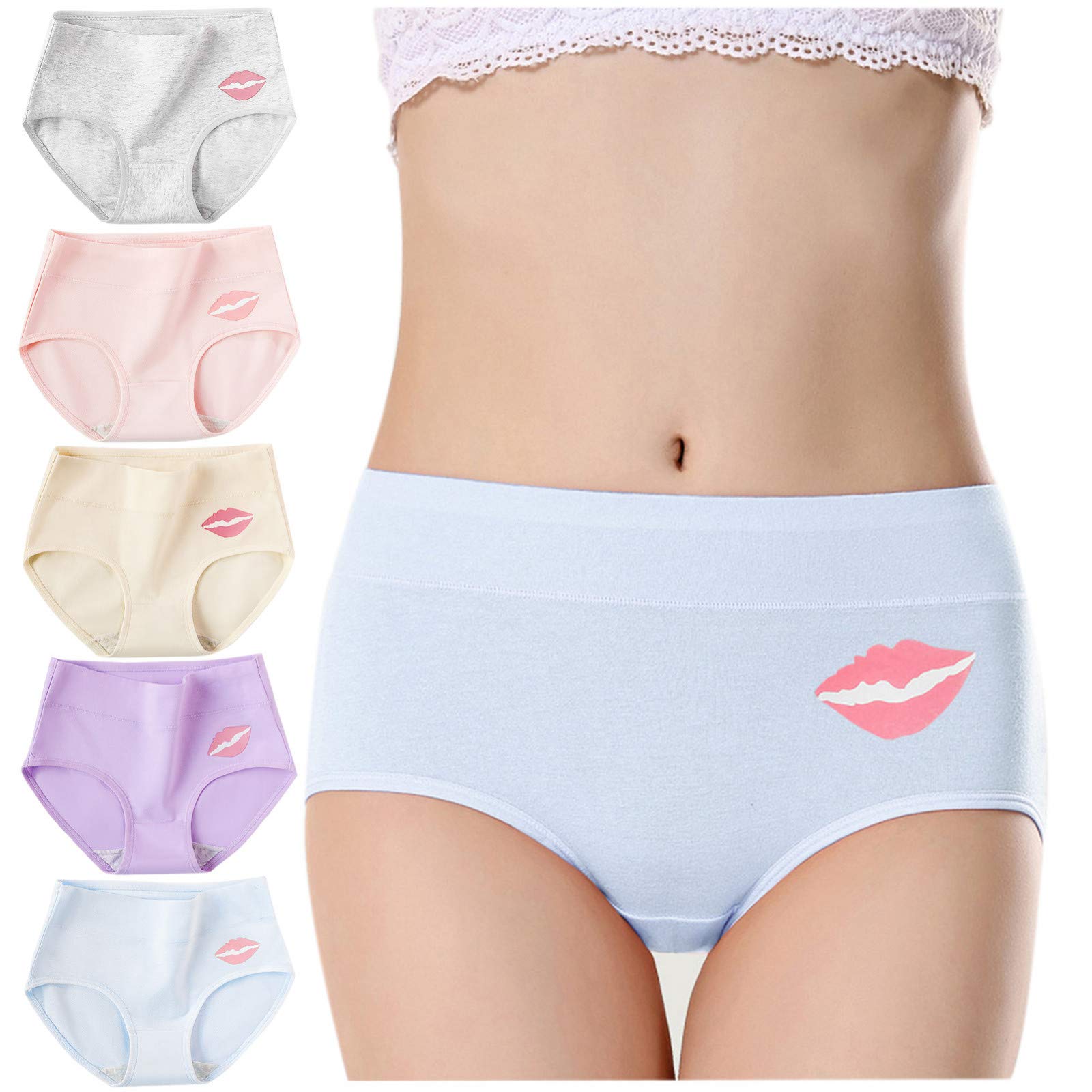 Soft & Breathable Women's Cotton Underwear 5-Pack - Full Coverage Briefs for Everyday Comfort | Perfect for Work, Yoga & Lounge Wear