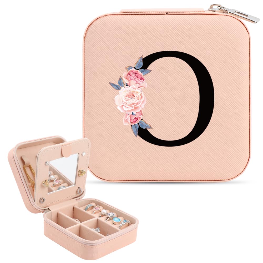WALLFID Girls Jewelry Box - Portable Travel Jewelry Organizer with Mirror, Small Jewelry Storage Case for Kids - Perfect Birthday Gift for Girls & Travel Essential for School, Vacation & Sleepovers