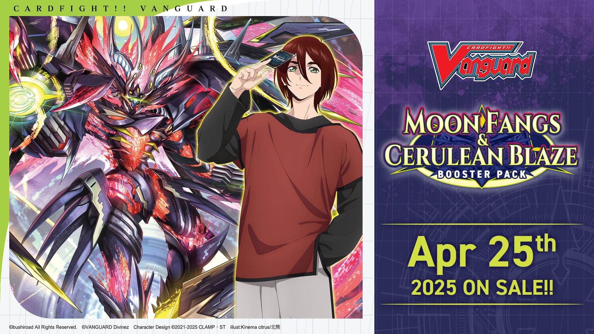 Cardfight!! Vanguard Moon Fangs & Cerulean Blaze Booster Pack - Anime Trading Card Game for Collectors & Players - Perfect for Tournaments & Strategy Battles