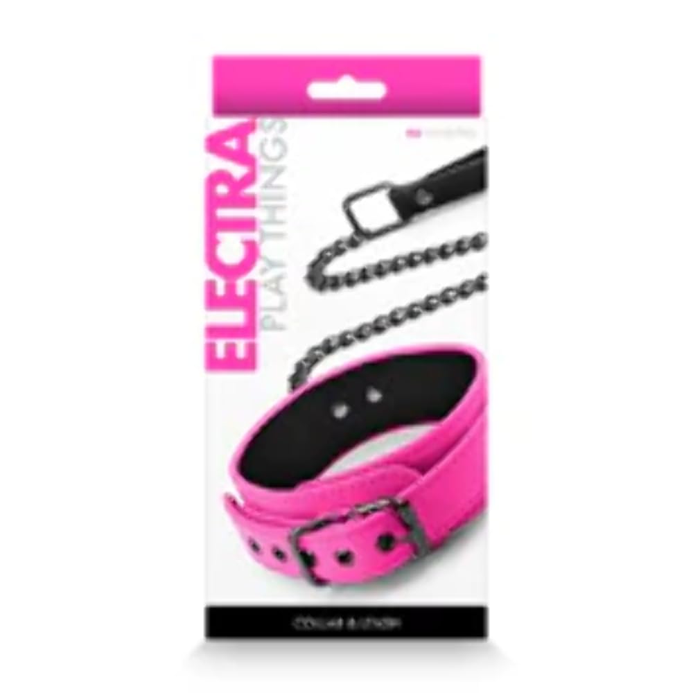 Electra Dog Collar and Leash Set - Adjustable Soft Nylon Pet Collar with Matching Leash for Small Medium Dogs - Perfect for Walking, Training, and Outdoor Adventures (Pink)