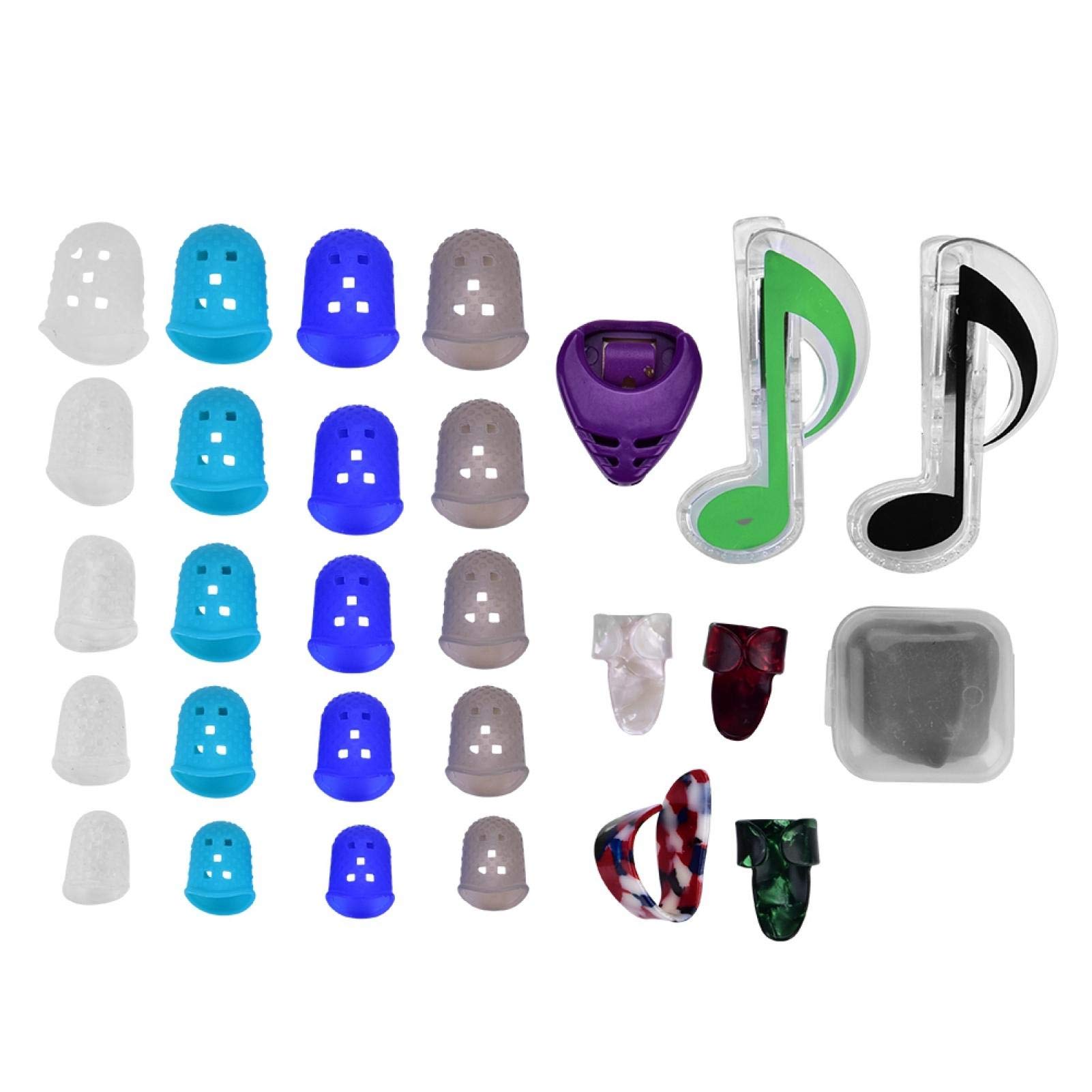 Soft Silicone Rubber Guitar Finger Picks for Beginners - Comfortable Tear-Resistant Finger Tips for Acoustic Guitar & Ukulele Players - Perfect for Practice, Performance and Finger Protection