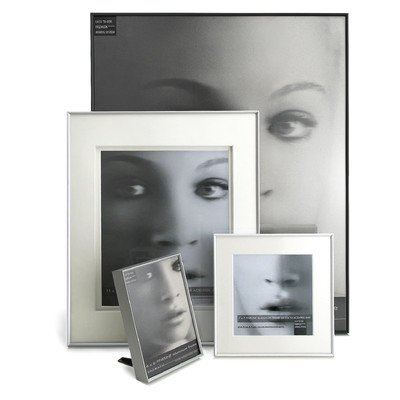 Silver Fineline Picture Frame - 7x7 Inch Frame with 5x5 Inch Mat - Perfect for Wall Decor, Home Office, and Wedding Photos