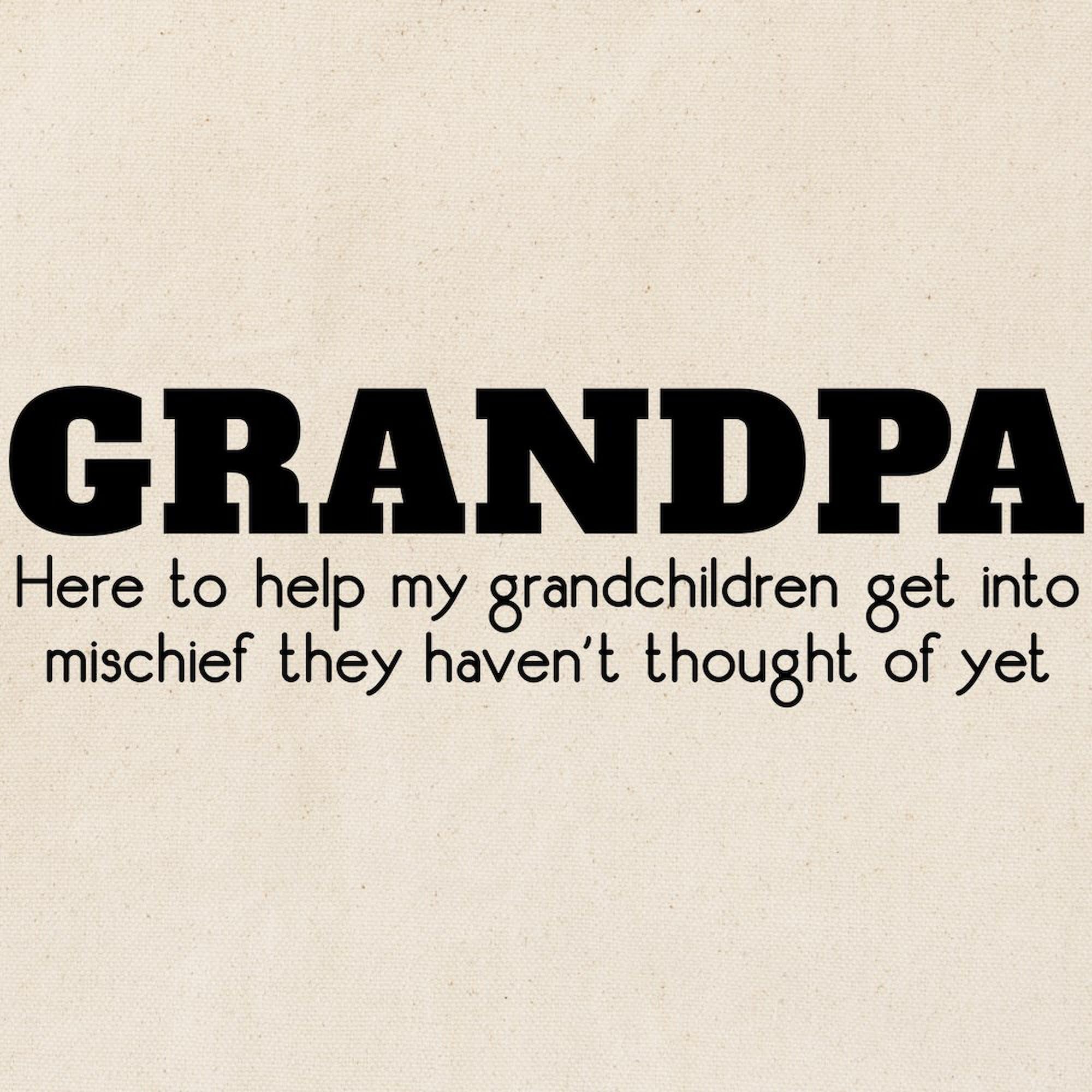 Grandpa Mischief Funny Canvas Tote Bag - Eco-Friendly Reusable Grocery Shopping Bag for Men & Women - Perfect for Groceries, Beach Trips, and Daily Errands