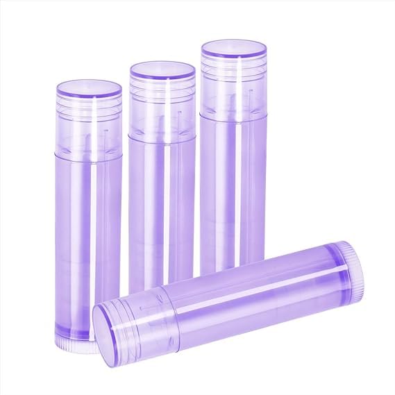Hunky Dory 4-Piece 5 Gram Purple Cosmetic Containers for Lip Balm, Essential Oils & Makeup | Travel-Friendly Mini Storage Jars for Chapstick, Creams & Beauty Products