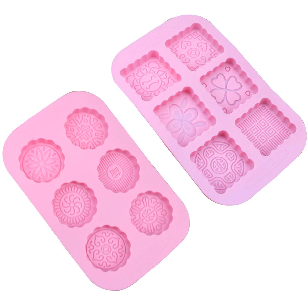 SUPVOX 2-Piece Silicone Candy Molds for Baking - Reusable Cake, Mooncake, Chocolate, Fondant, Mousse, Pudding & Jelly Molds | Perfect for DIY Desserts, Party Treats & Holiday Baking