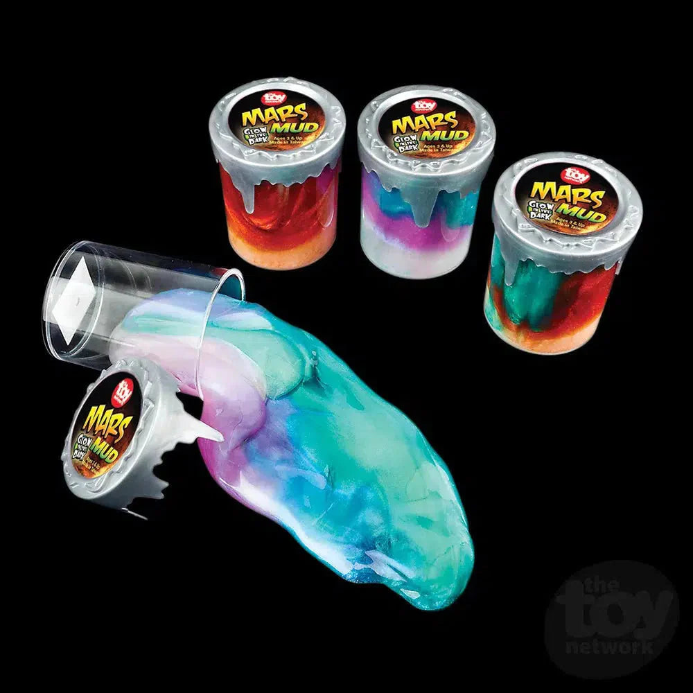 Glow in The Dark Mars Mud Putty - 3 Pack Sensory Stress Relief Toy for Kids & Adults - Fun for Parties, Gifts, and Relaxation