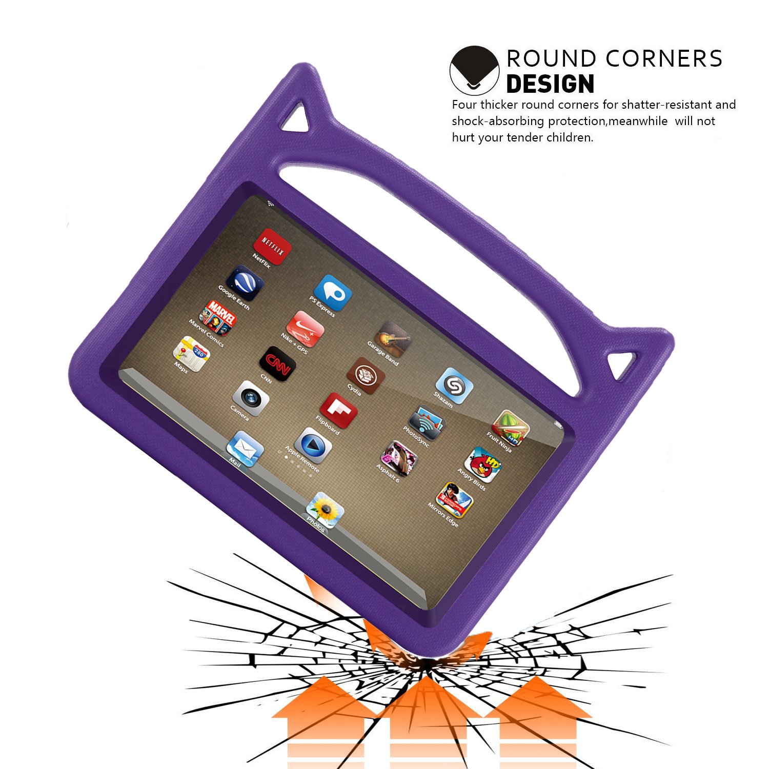Amazon Fire 7 Tablet Case (2015 & 2017 Models) - Durable Protective Cover with Auto Wake/Sleep - Purple - Perfect for Home, Travel & School Use