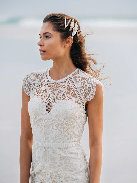 Catherine Deane Merry Gown - Elegant Floral Lace Wedding Dress for Bride, Perfect for Beach Weddings & Romantic Ceremonies