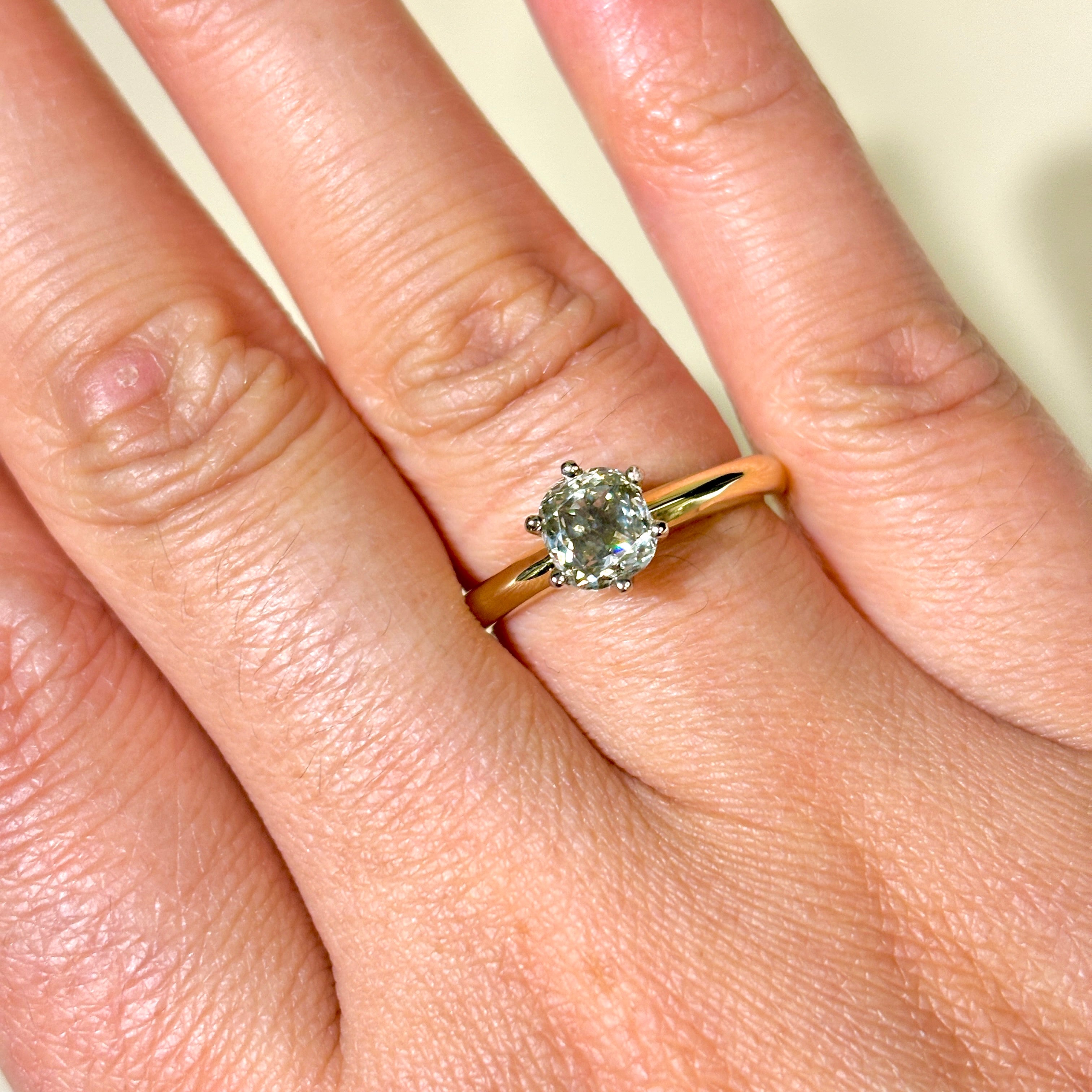 14K Yellow Gold Cushion Cut Diamond Ring - 0.43 Carat Size 7 | Elegant Engagement & Wedding Ring for Women | Perfect for Proposals, Anniversaries & Special Occasions
