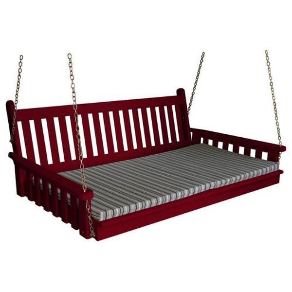 Premium Yellow Pine 75 Twin Mattress - Traditional English Swing Bed for Outdoor Porch, Garden, or Patio Relaxation