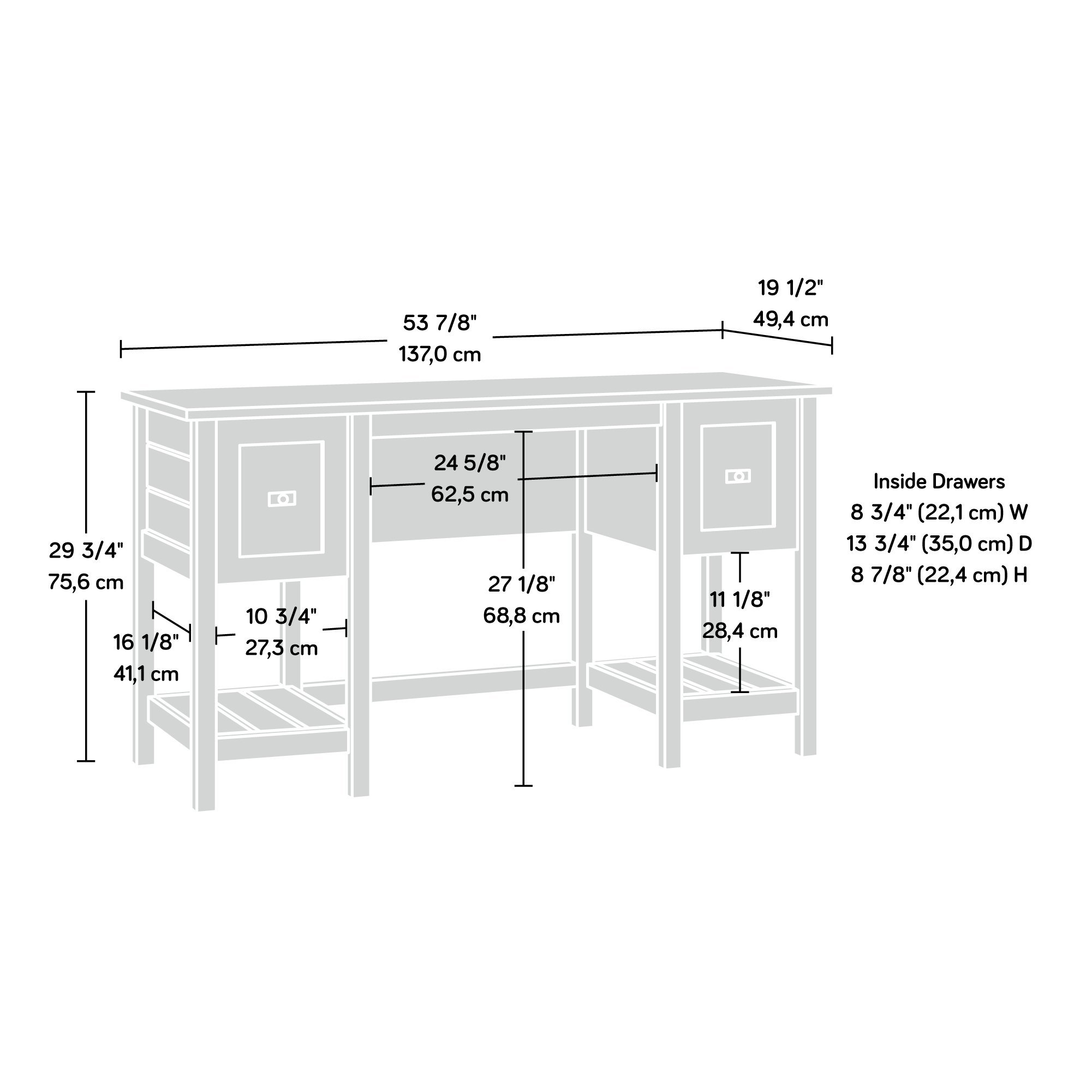 Sauder Cottage Road Computer Desk with Storage - Small Study Desk for Home Office