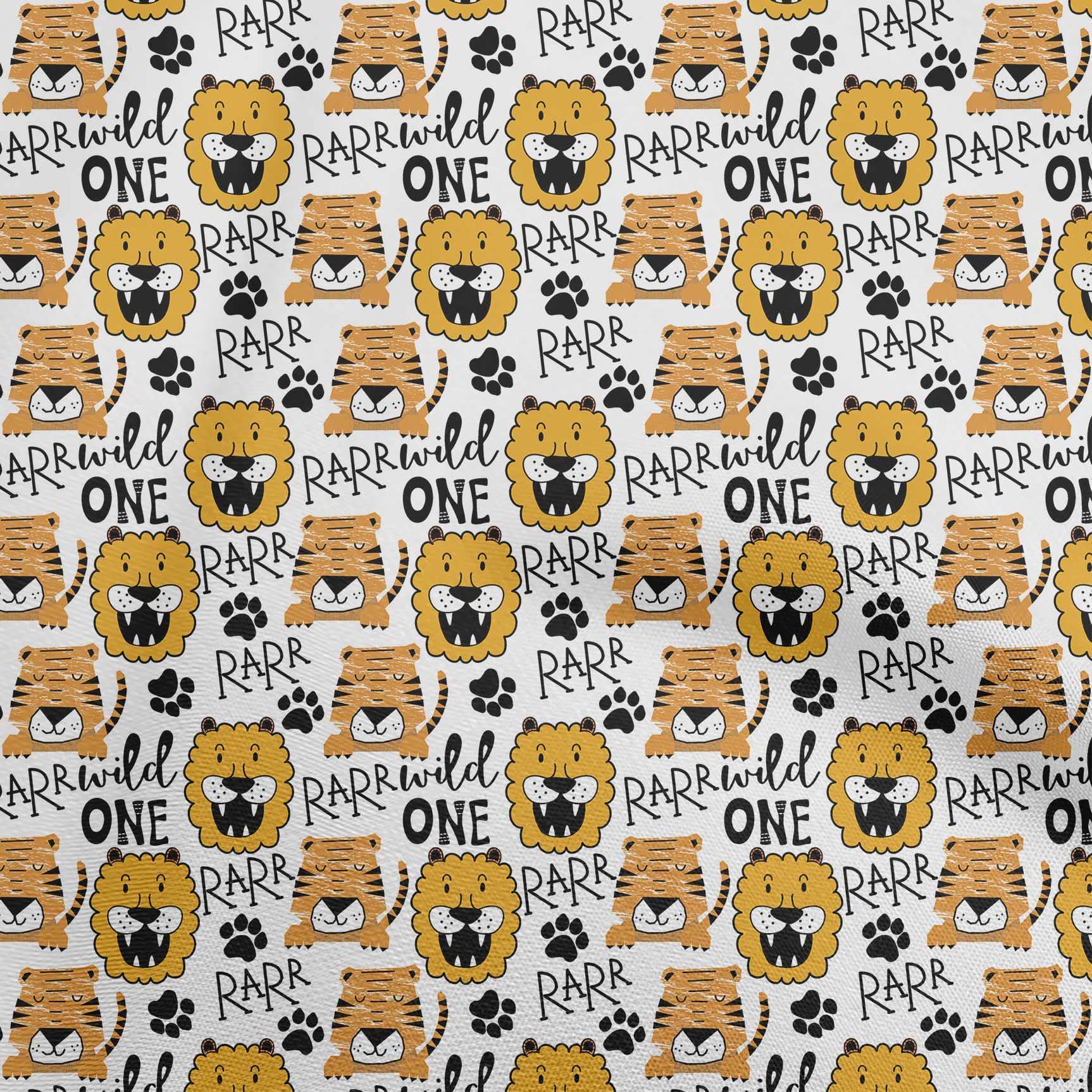 oneOone Cotton Flex Yellow Fabric - 40 Inch Wide Printed DIY Animal Sewing Material for Kids Clothing & Crafts | Soft Cotton Fabric by The Yard for Costumes, Quilting & Home Decor Projects