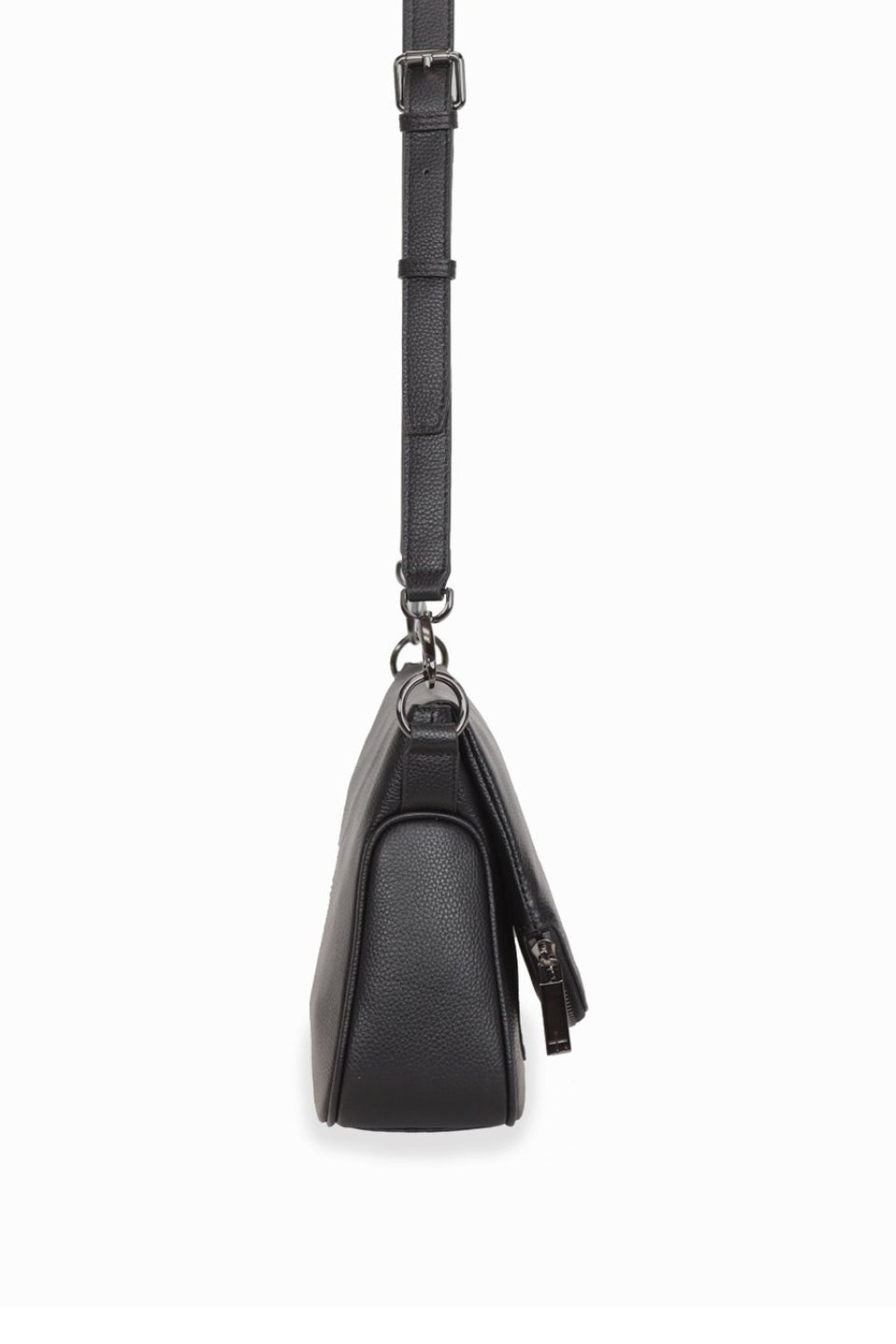 For Keeps Black Crossbody Bag with Zipped Flat Gunmetal Hardware - Stylish & Secure Everyday Purse for Women, Perfect for Work, Travel and Shopping