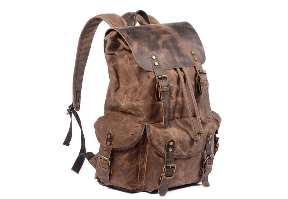 Premium Waxed Canvas Backpack for Men - Durable & Stylish Rucksack for Travel, Hiking & Everyday Use