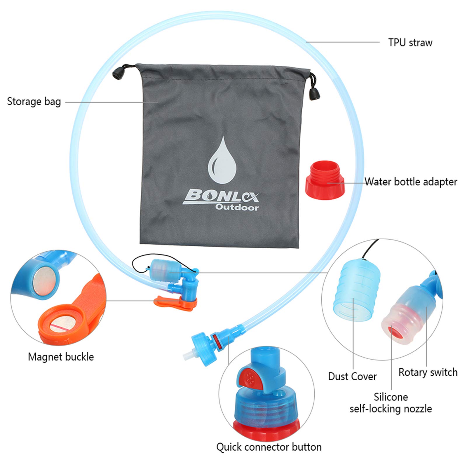 Doorslay Hydration Bladder Water Bottle with Drink Tube - Lightweight Backpack Reservoir System for Hiking, Cycling & Outdoor Adventures
