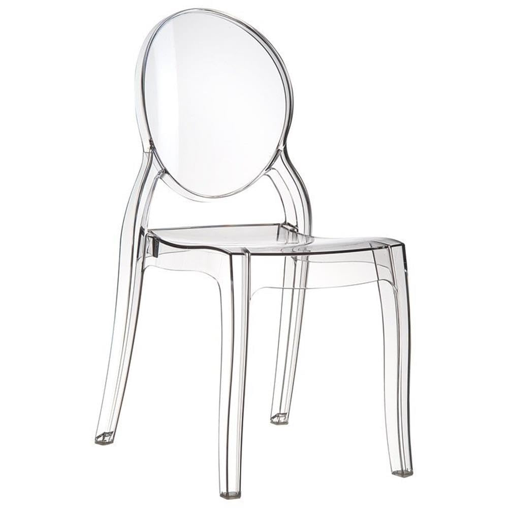 Clear Polycarbonate Patio Dining Chairs - Set of 2 Modern Outdoor Chairs by Compamia Elizabeth | Perfect for Garden, Poolside, and Backyard Dining