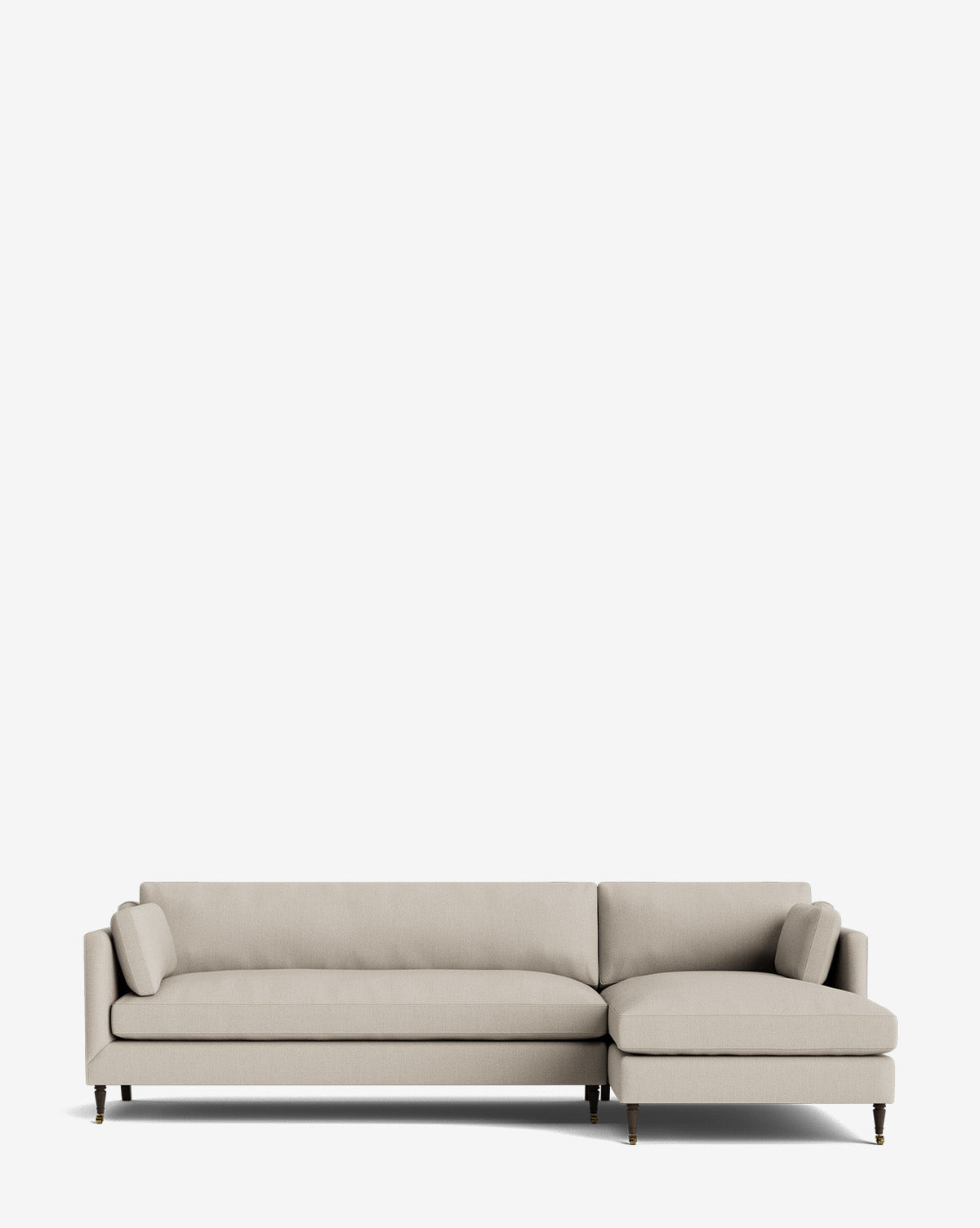 Haverford Upholstered Right Chaise Sectional Sofa - Modern Classic Living Room Furniture for Comfortable Lounging and Family Gatherings
