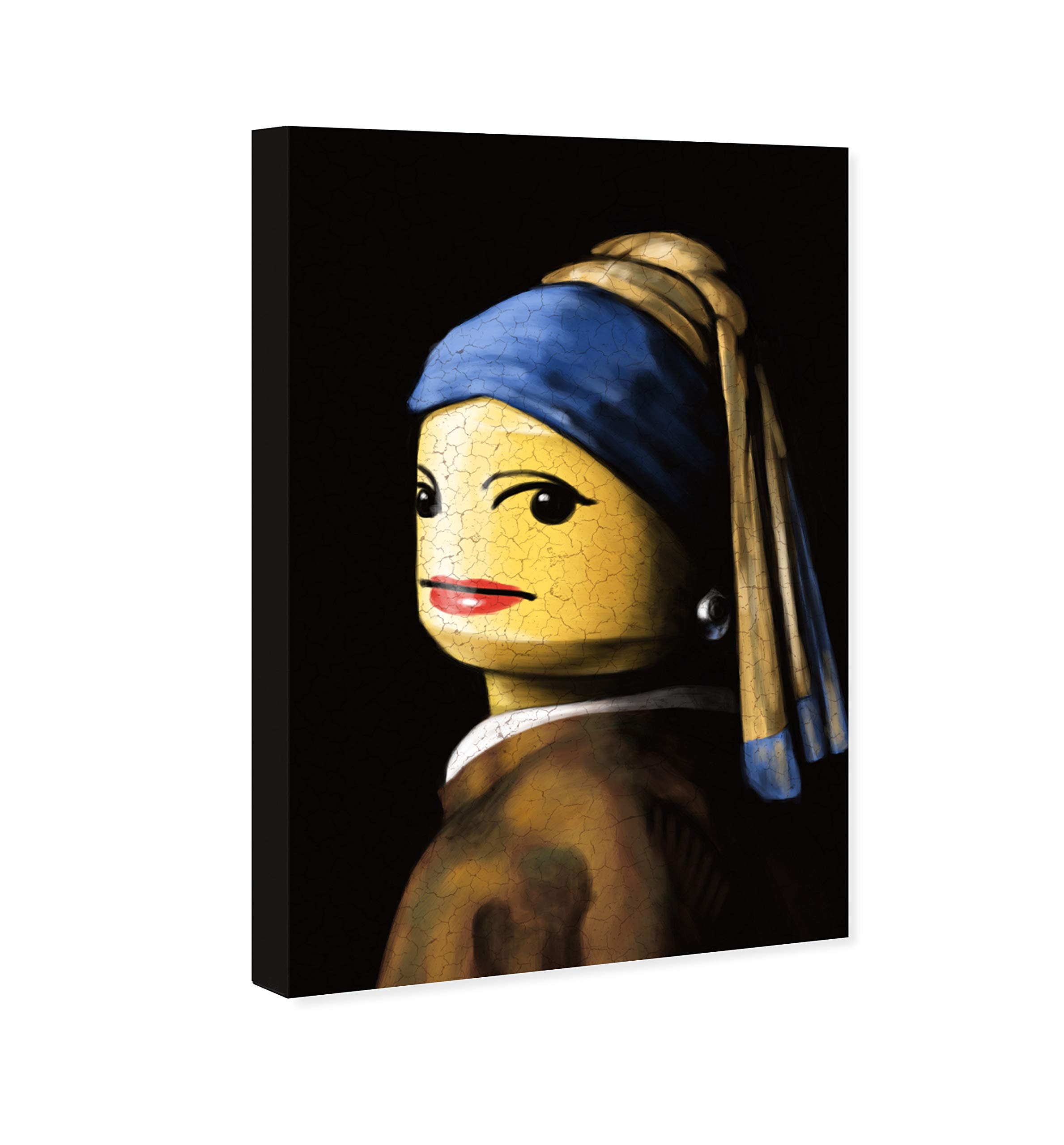 Oliver Gal Artist Co. 'Girl with The Pearl Earring' Canvas Wall Art Print - 30x45 Inch Modern Home Decor in Yellow & Blue | Perfect for Living Room, Bedroom & Office Decorations