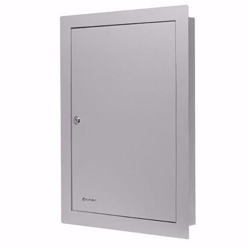 Barska CB13534 100 Keys Adjustable In-Wall Key Cabinet with Flange - Gray | Secure Key Storage for Home, Office & Commercial Use