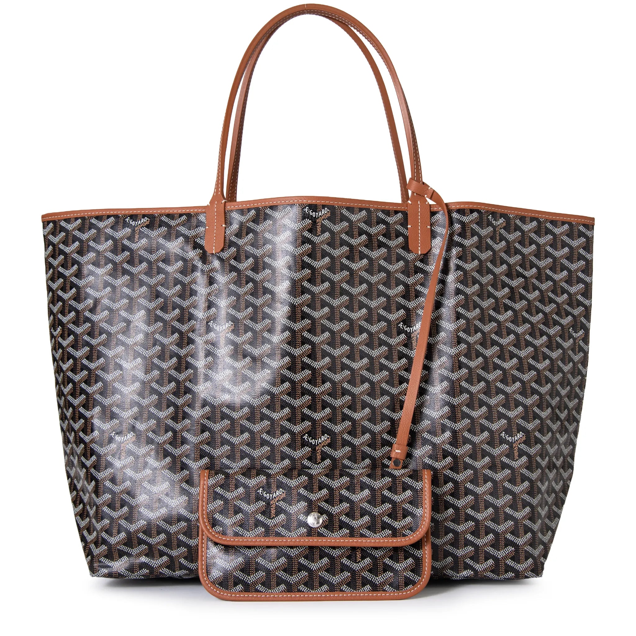 Goyard Saint Louis GM Tote Bag - Luxury Black & Tan Leather Handbag for Women | Perfect for Work, Travel & Shopping