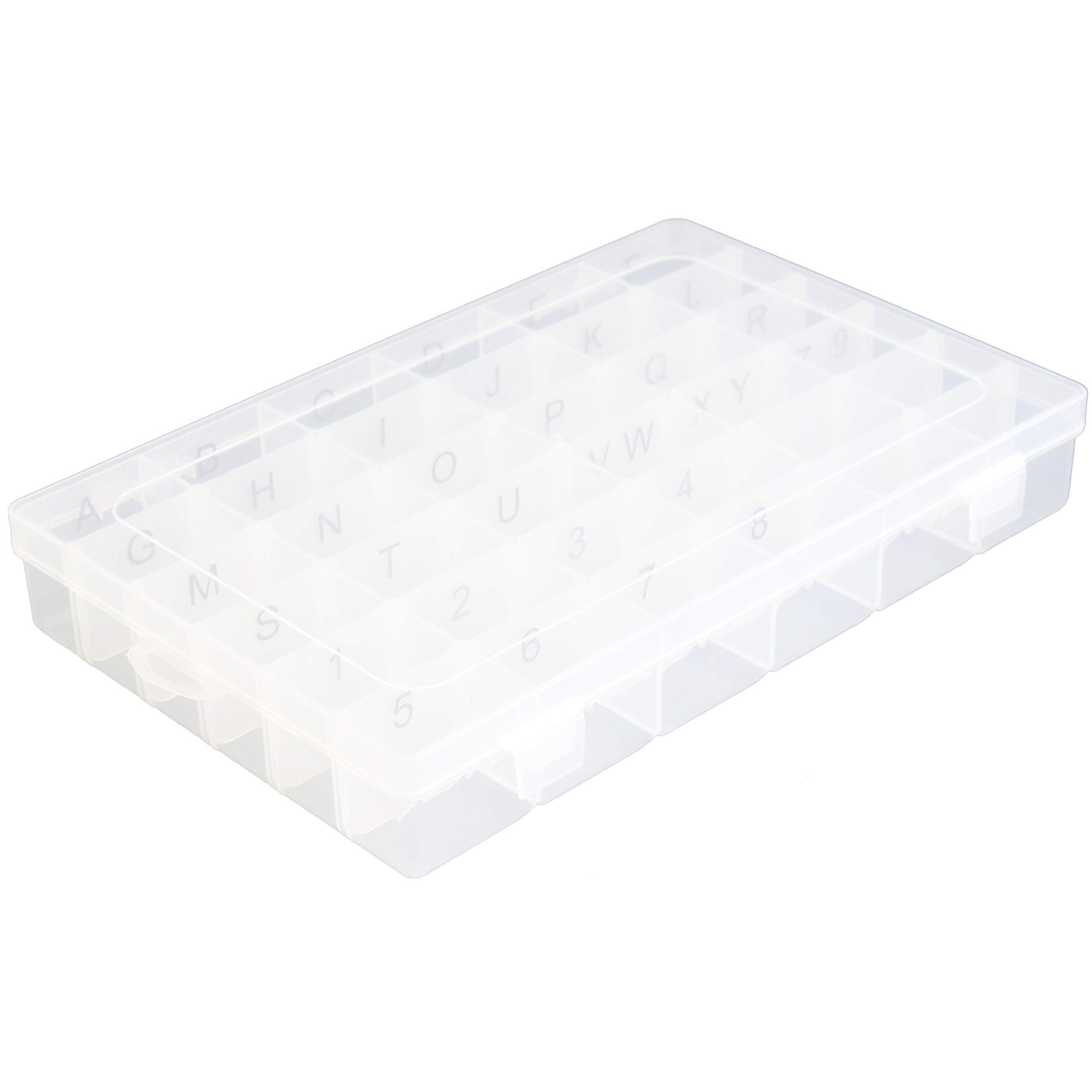 Adjustable Plastic Organizer Box with 36 Compartments & Pre-Applied Letter Stickers - Perfect for Letter Board Storage, Office Supplies, and Craft Organization