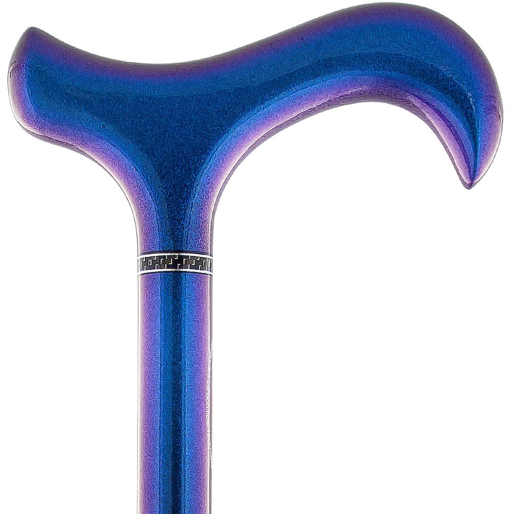 Metallic Blue Adjustable Folding Carbon Fiber Walking Cane - Scratch & Dent Color Changing Design for Men & Women | Lightweight Support for Hiking, Travel & Daily Use (Model V3368)