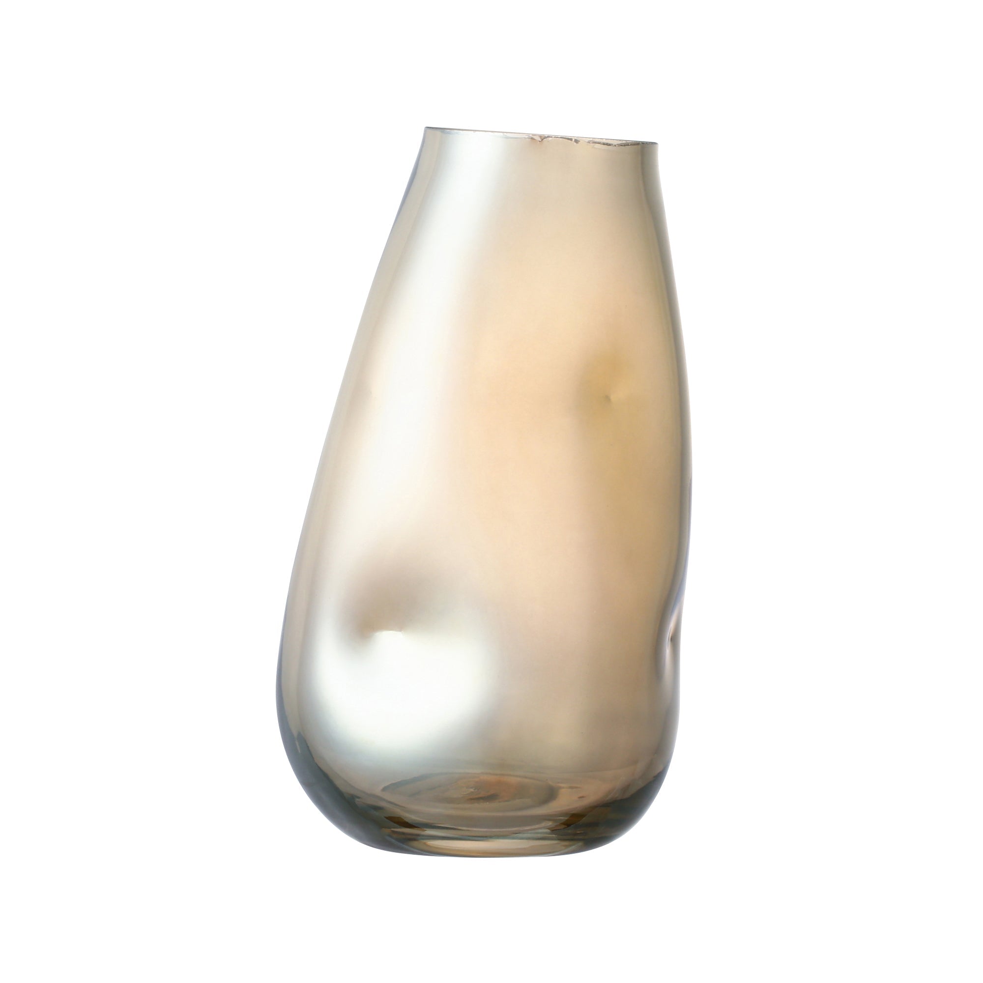 Handmade Irregular Glass Vase - Small Unique Decorative Vase for Home, Office, Wedding Centerpiece, Floral Arrangement & Modern Interior Decor