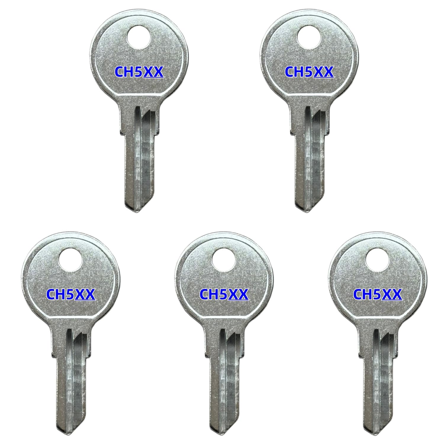 (5-Pack) CH501-CH550 Toolbox Keys for UWS, Bauer, Better Built, Delta, Husky | Replacement Keys for Truck Tool Box, RV, Trailer & Boat Locks | Pre-Cut Key Code CH518 | Perfect for Roadside Emergencies & Lock Maintenance