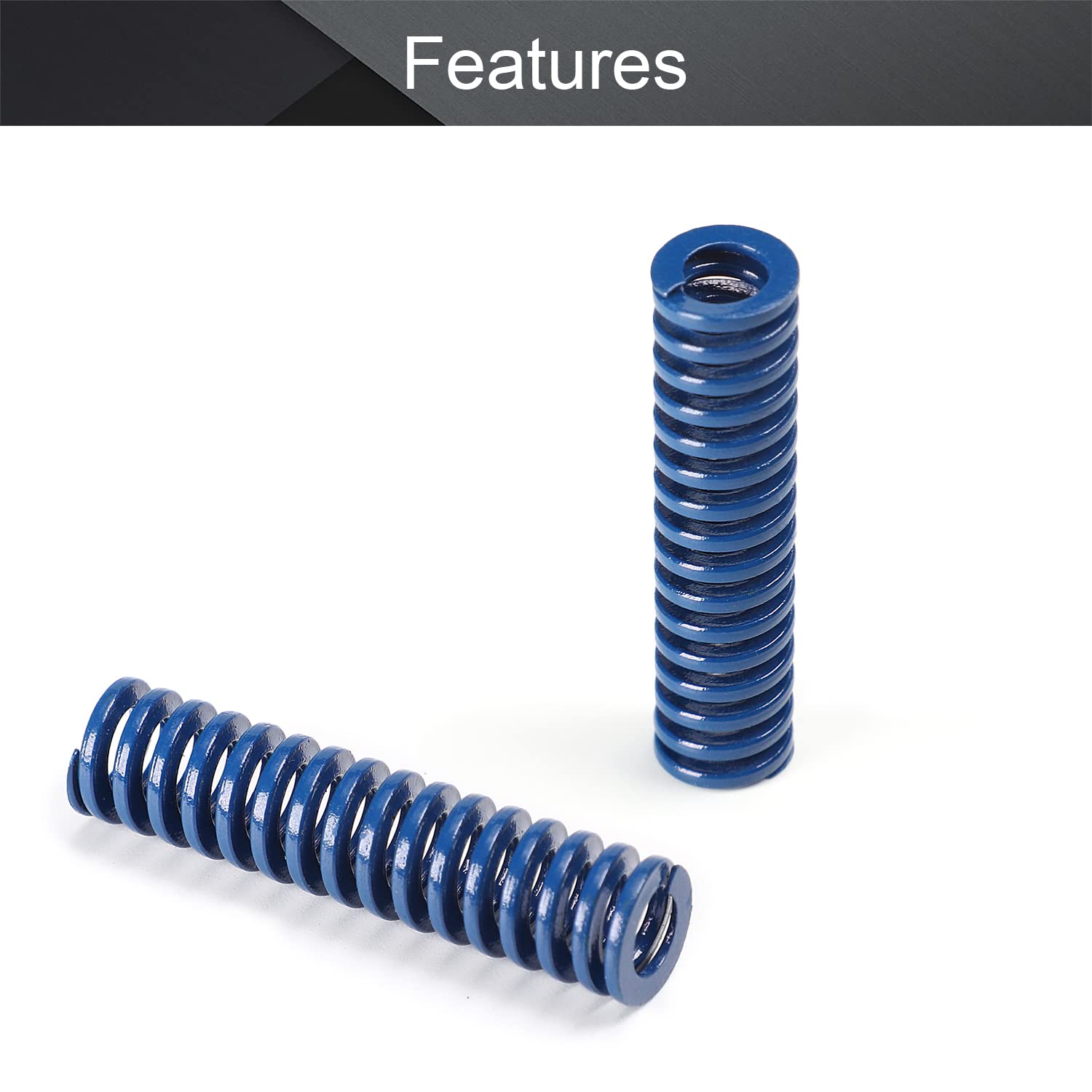 MroMax 3D Printer Die Springs - 10mm OD 40mm Long Compression Springs, Spring Steel Spiral Stamping Light Load Mold Springs (Blue, 5Pcs) - Perfect for 3D Printer Bed Leveling and Bottom Connection