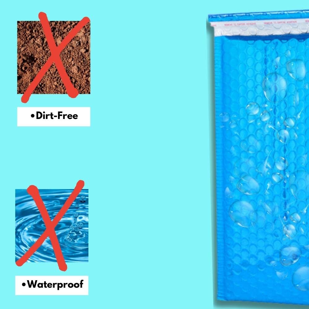 16x17.5 Inch Bubble PolyMailer Padded Envelopes - 100 Pack, Self-Sealing Peel & Stick, Blue - Perfect for Shipping Clothes, Books, Jewelry & Small Items Safely