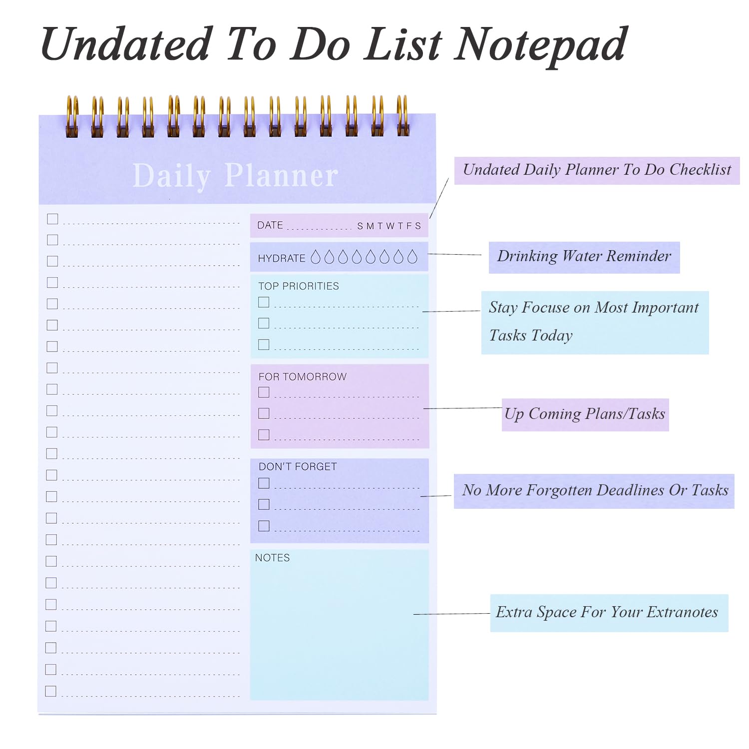 2025 Undated Daily Planner Notebook - 5.2