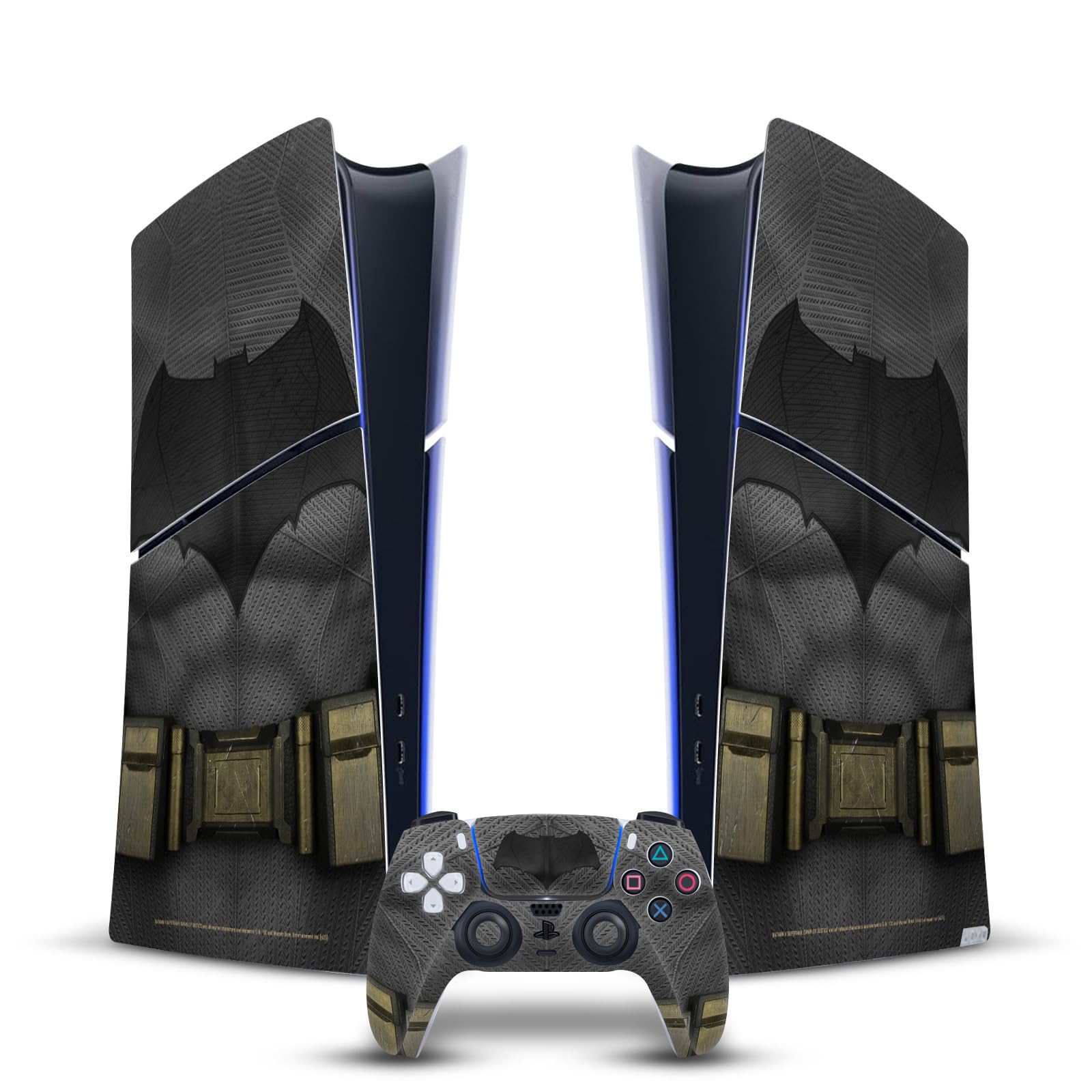 Official Batman V Superman: Dawn of Justice Vinyl Skin Sticker for PS5 Slim Digital Edition Console & Controller - Licensed Batman Costume Design - Gaming Accessories for Superhero Fans & Collectors - Perfect for Customizing Your PlayStation 5 Setup
